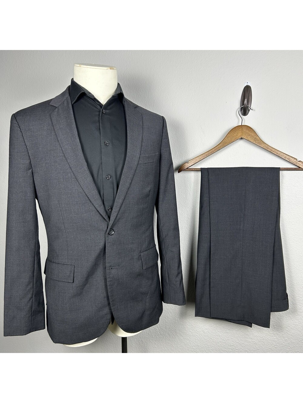 J.Crew Thompson Suit 40R 32x32 Charcoal Wool Blend 2 Piece Modern